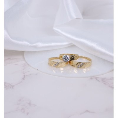 Trío de boda  Amarillo  Oro 14k